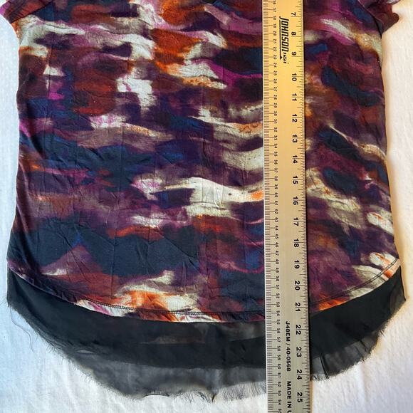 Simply Vera Vera Wang Women’s Short Sleeve V-neck Blouse size Petite S, Purple - Picture 5 of 9